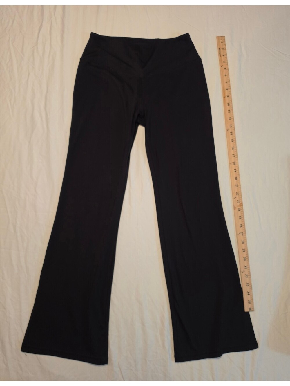 Danskin Women’s High Waist Front Bell Bottom Yoga Pants Black Large Style 4063
